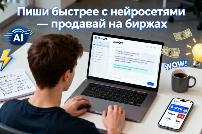 Копирайтинг с ChatGPT: как писать тексты быстрее и зарабатывать на биржах фриланса с нуля