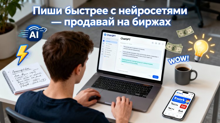Копирайтинг с ChatGPT: как писать тексты быстрее и зарабатывать на биржах фриланса с нуля